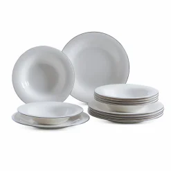 Villeroy & Boch Geschirr-Tafelservice Black Lines 12tlg. Weiß