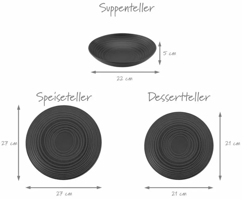 Tafelservice Lava Stone 12tlg.<CreaTable Clearance