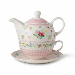 Kaffee & Tee-Teekanne Alexandra 3tlg. Rosa