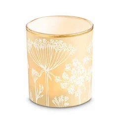 Teelichthalter|Teelichthalter-Teelichthalter Blumen Ø 8 cm Beige