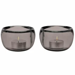 Teelichthalter|Teelichthalter|Stelton Teelichthalter Ora 2tlg. Grau