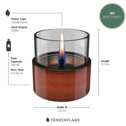 Tenderflame Feuerschalen-Tischfeuer Aster 10 Reactive Glaze Amber