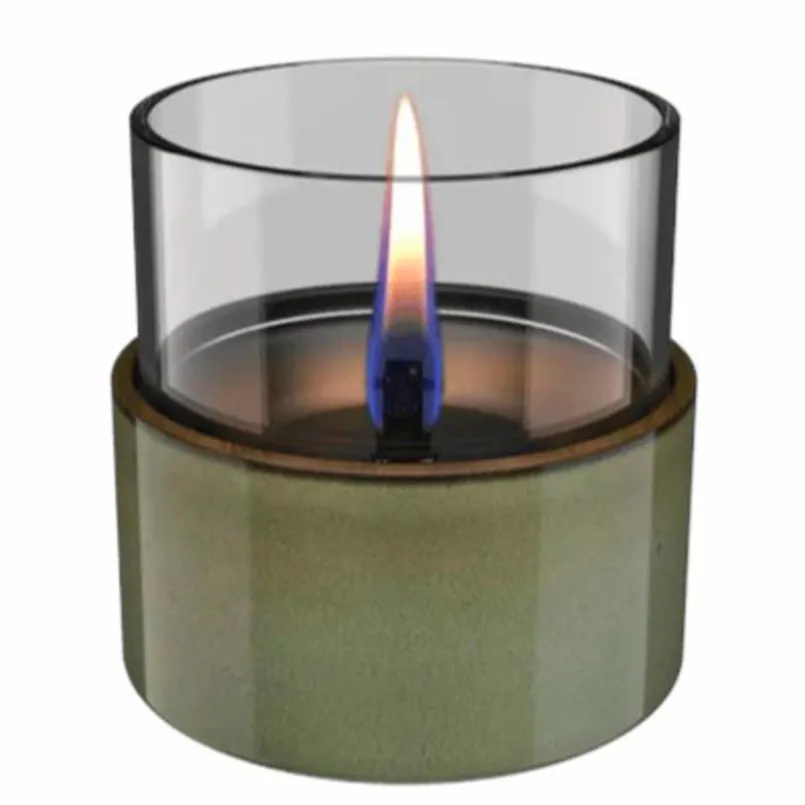 Feuerschalen|Tenderflame Tischfeuer Aster 10 Reactive Glaze Green