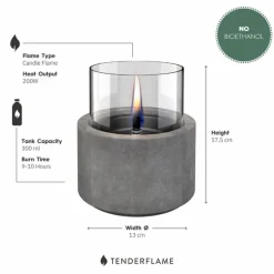 Feuerschalen|Tenderflame Tischfeuer Lotus 12 Concrete Black