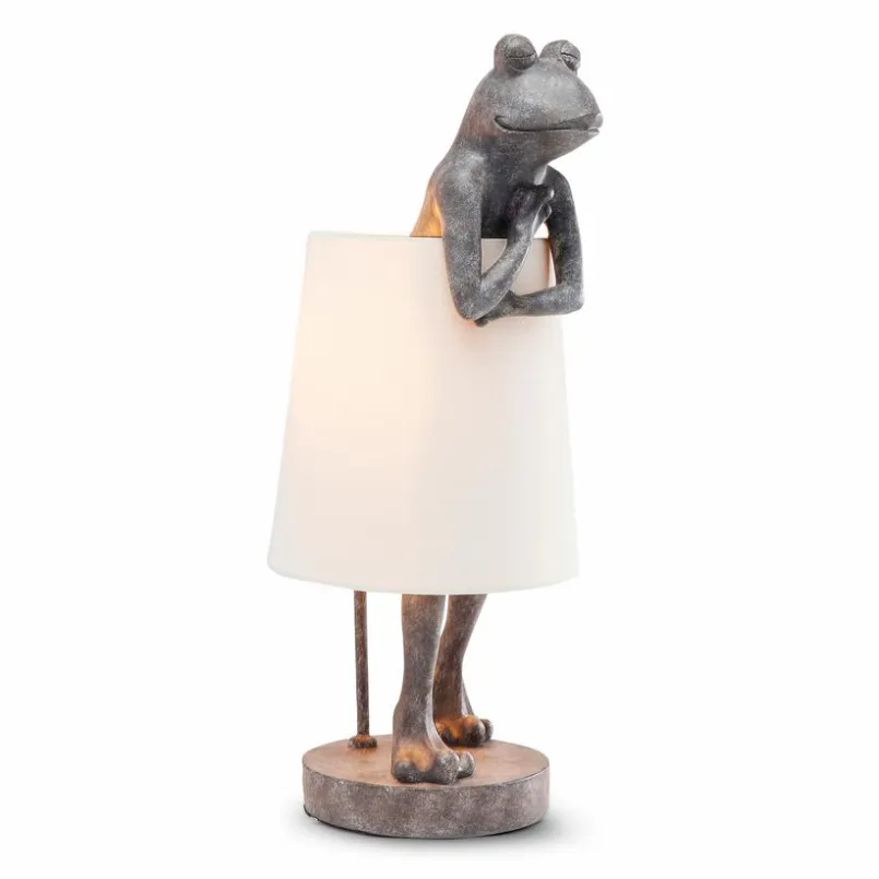 KARE DESIGN Dekofiguren Tiere & Pflanzen|Tischlampen-Tischleuchte Animal Frog 61600 Grau