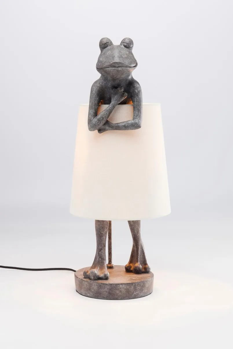 KARE DESIGN Dekofiguren Tiere & Pflanzen|Tischlampen-Tischleuchte Animal Frog 61600 Grau