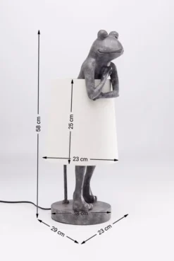 KARE DESIGN Dekofiguren Tiere & Pflanzen|Tischlampen-Tischleuchte Animal Frog 61600 Grau