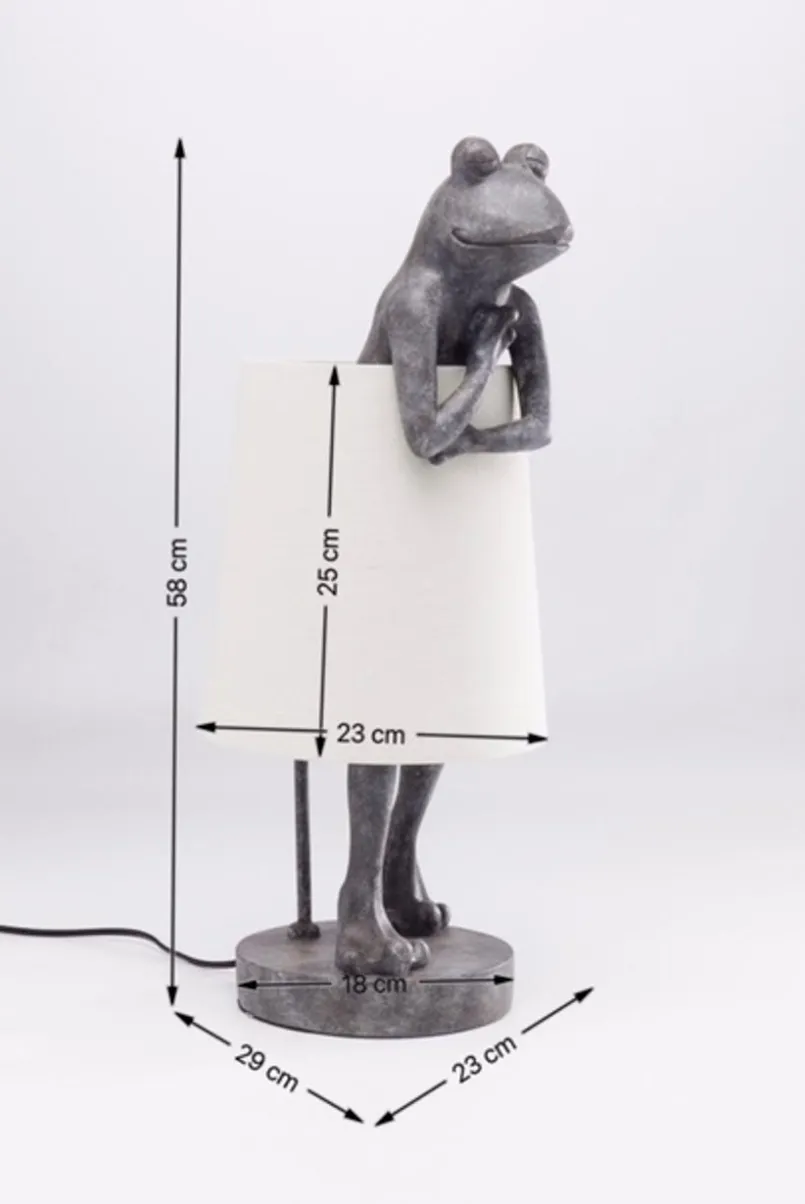 KARE DESIGN Dekofiguren Tiere & Pflanzen|Tischlampen-Tischleuchte Animal Frog 61600 Grau