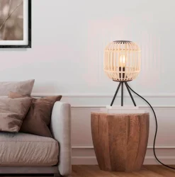 Tischlampen|EGLO Tischleuchte Bordesley Braun