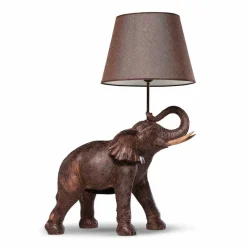 KARE DESIGN Dekofiguren Tiere & Pflanzen|Tischlampen-Tischleuchte Elephant Braun