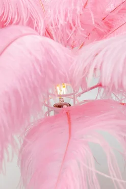 KARE DESIGN Tischlampen-Tischleuchte Feather Palm Rosa