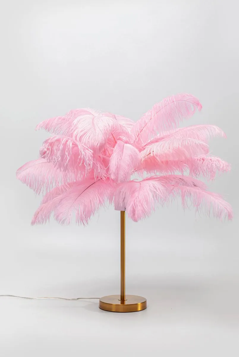 KARE DESIGN Tischlampen-Tischleuchte Feather Palm Rosa