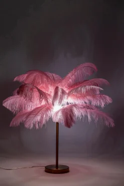 KARE DESIGN Tischlampen-Tischleuchte Feather Palm Rosa