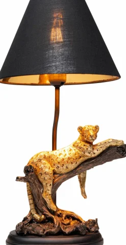 KARE DESIGN Dekofiguren Tiere & Pflanzen|Tischlampen-Tischleuchte Relax Leopard 54564 Gold
