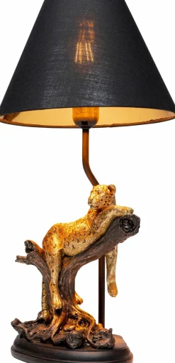 KARE DESIGN Dekofiguren Tiere & Pflanzen|Tischlampen-Tischleuchte Relax Leopard 54564 Gold
