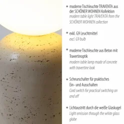 SCHÖNER WOHNEN-Kollektion Tischlampen-Tischleuchte Traventa Beige
