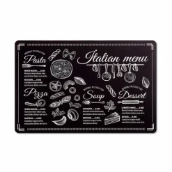 Tischwäsche|Tischwäsche-Tischset Italian Menu 43,5 x 28,5 cm Schwarz