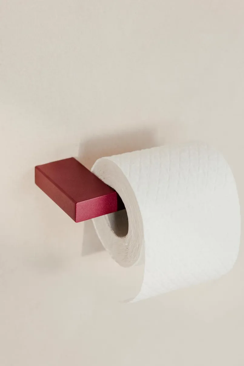 Badzubehör|Metallbude Toilettenpapierhalter Tuali Weinrot