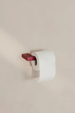Badzubehör|Metallbude Toilettenpapierhalter Tuali Weinrot
