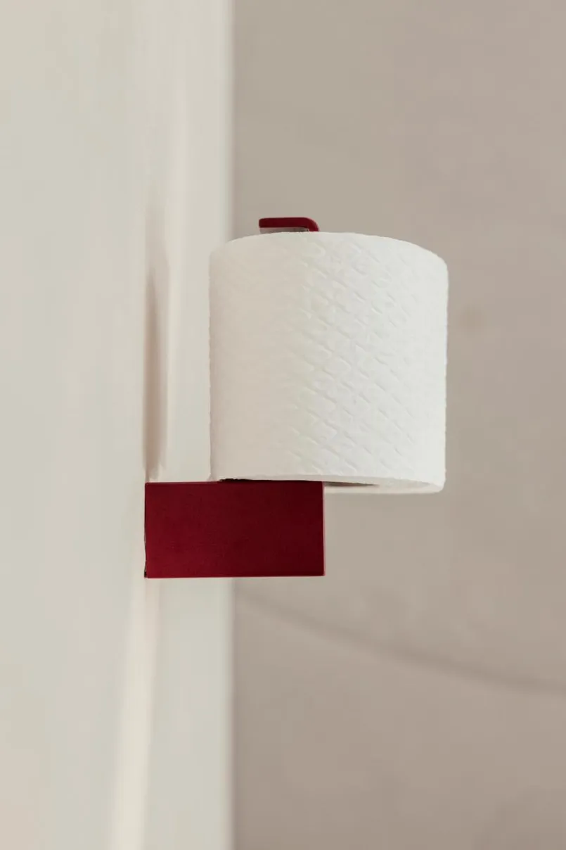 Badzubehör|Metallbude Toilettenpapierhalter Tuali Weinrot