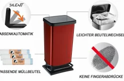 Rotho Entsorgen & Recyclen|Entsorgen & Recyclen-Treteimer Paso 40l Rot