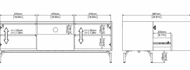 TV-Lowboard Bergen<Tvilum Discount