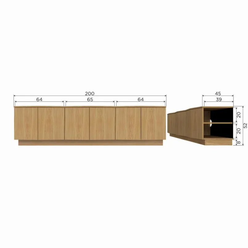 DAHEIM Wohnwände & Tv-Lowboards|Kommoden-TV-Lowboard Zuma Eiche