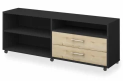 Mäusbacher Büroschränke & Regale-Unterschrank Big Profi Office Anthrazit / Birke