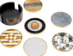 Bar- & Weinzubehör|KARE DESIGN Untersetzer Nature 6tlg. Gold