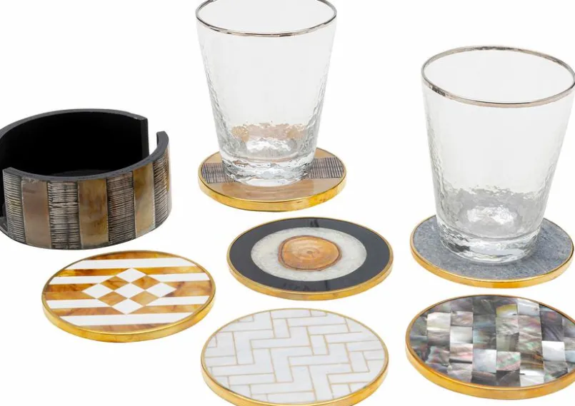 Bar- & Weinzubehör|KARE DESIGN Untersetzer Nature 6tlg. Gold