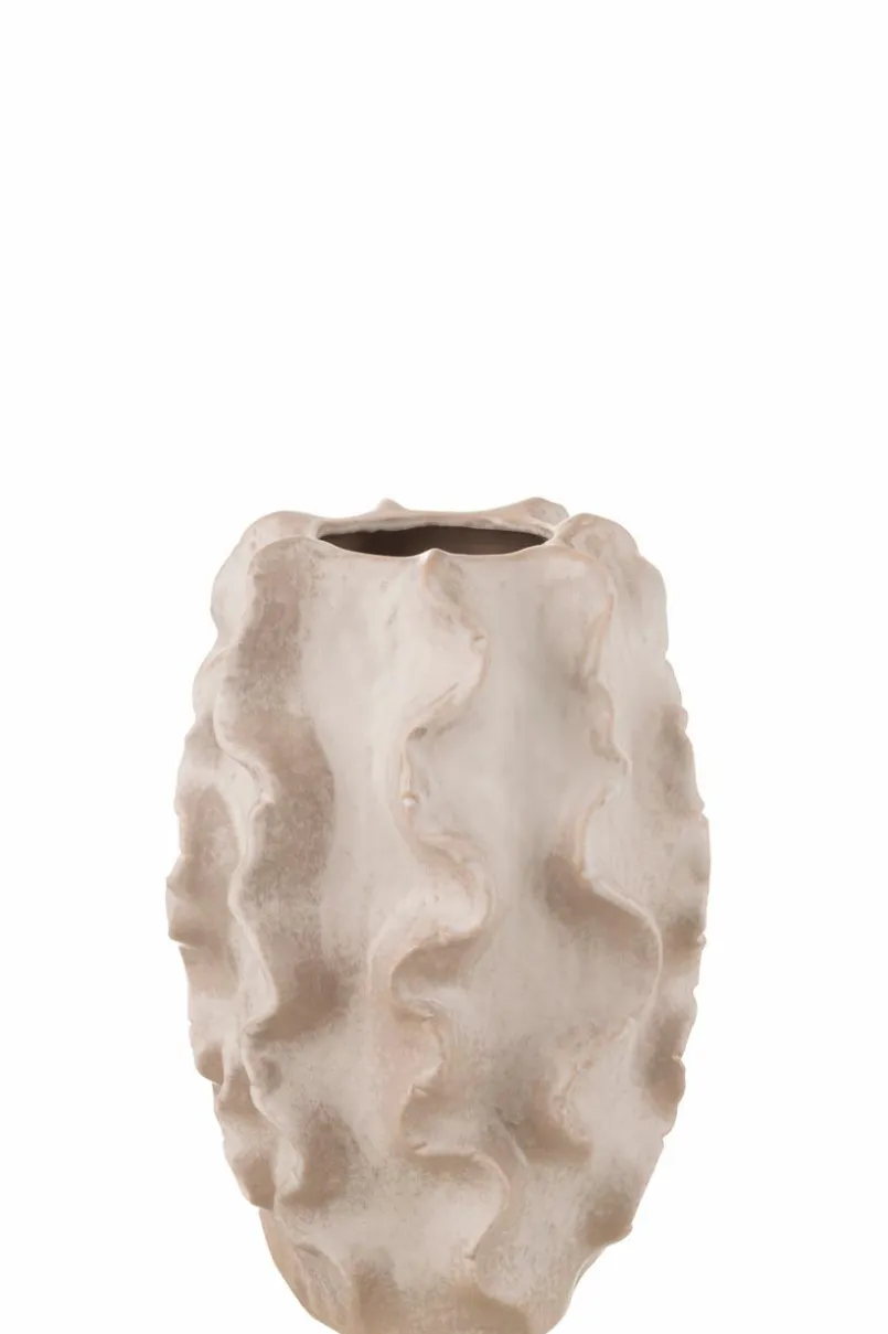 Vasen|Vasen|DAHEIM Vase Abstrakt 37,5 cm Beige