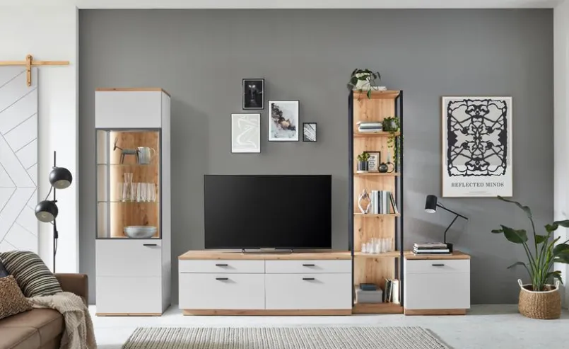 IDEAL Wohnen Vitrinen-Vitrine Basset Weiß