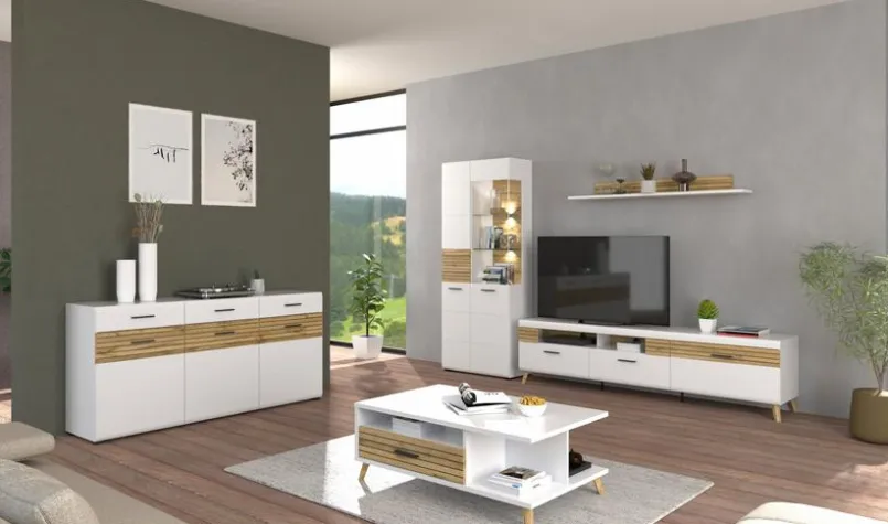 Innostyle Vitrinen-Vitrine Salerno Weiß