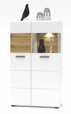 Innostyle Vitrinen-Vitrine Salerno Weiß