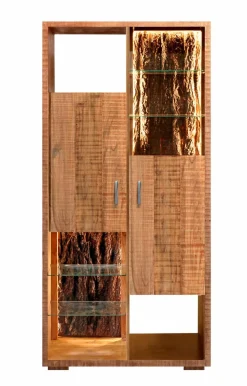 WOLFMÖBEL Vitrinen|Vitrinen-Vitrine Bark 4070 Akazie