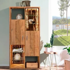 WOLFMÖBEL Vitrinen|Vitrinen-Vitrine Bark 4070 Akazie