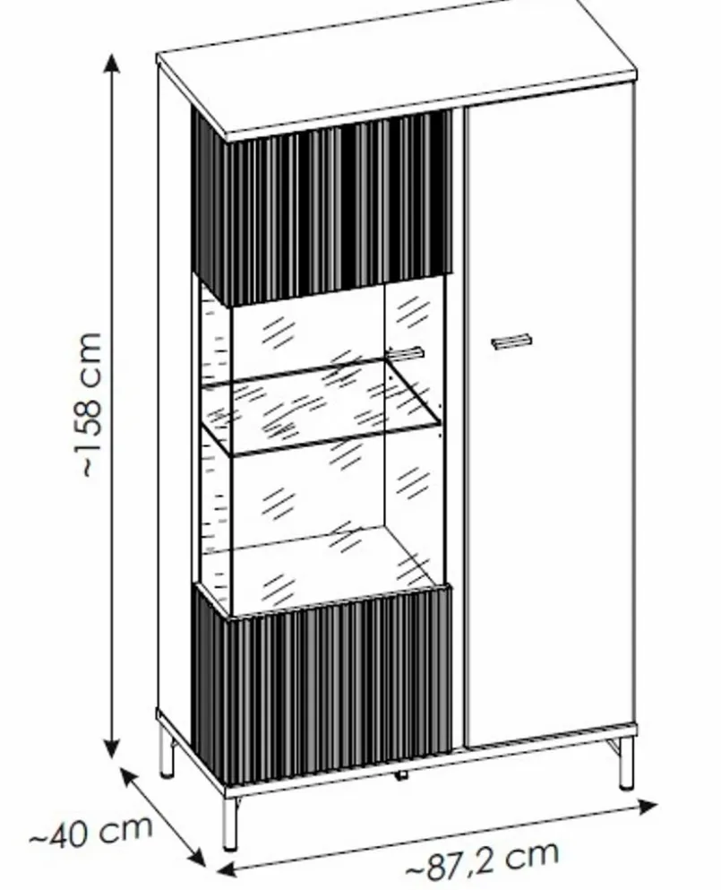 Wójcik Vitrinen-Vitrine Lusaka Schwarz