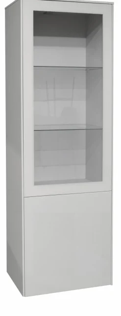 Vitrinen|Mäusbacher Vitrine Monza Kreidegrau