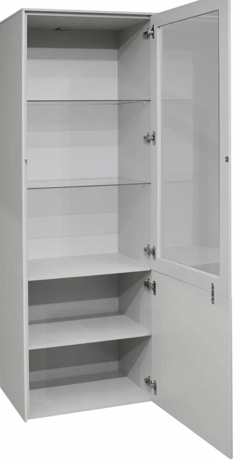 Vitrinen|Mäusbacher Vitrine Monza Kreidegrau