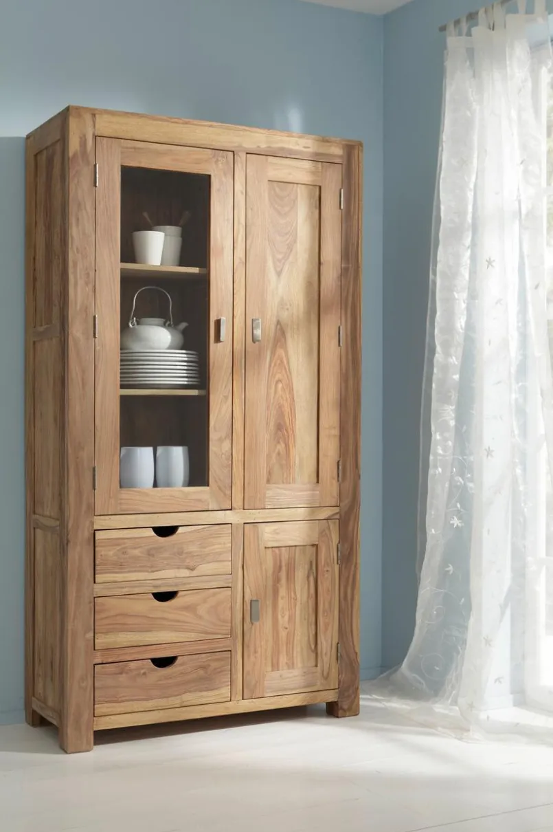 WOLFMÖBEL Vitrinen|Vitrinen-Vitrine Yoga 6400 Sheesham
