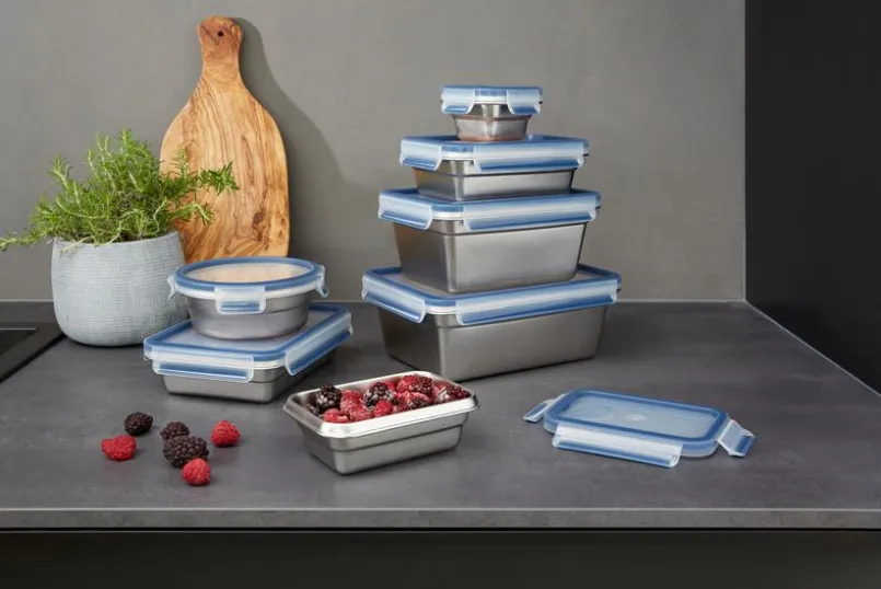 emsa Lunchboxes|Vorratsdosen-Vorratsdose Clip & Close Steel 1200 ml Blau