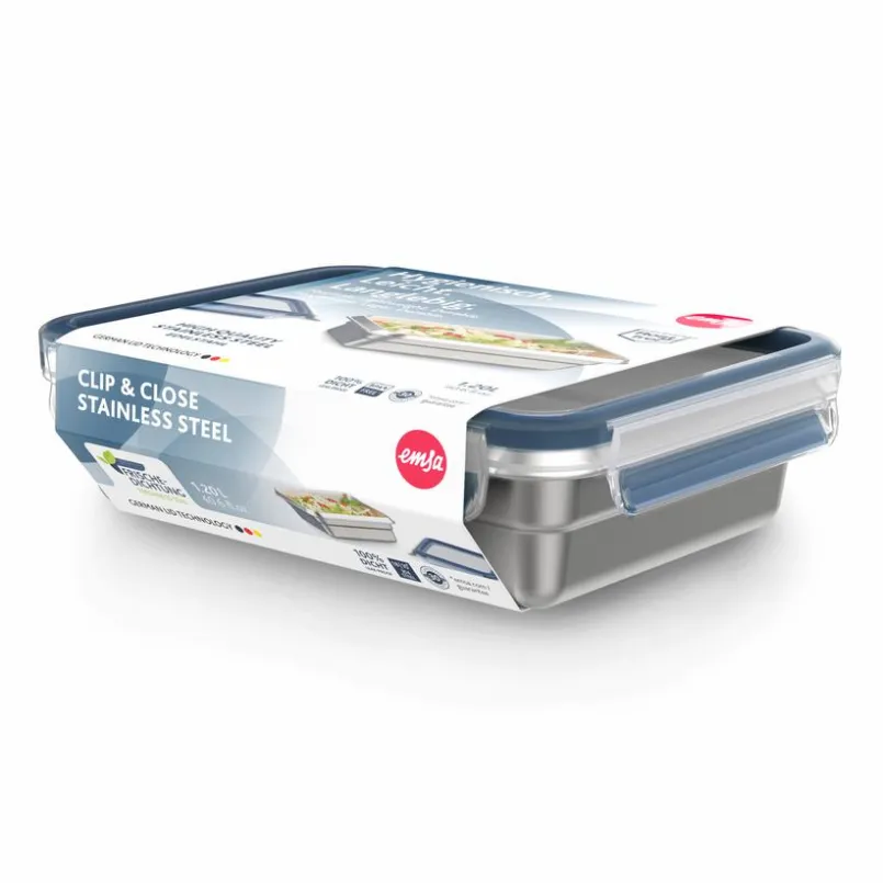 emsa Lunchboxes|Vorratsdosen-Vorratsdose Clip & Close Steel 1200 ml Blau