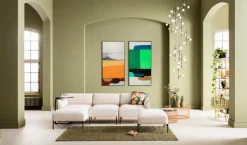 Bilder Mit Rahmen|Bilder Nach Themen|KARE DESIGN Wandbild 73 x 143 cm Abstract Orange