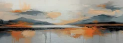 EUROART Bilder Ohne Rahmen-Wandbild 50 x 140 cm Abstract Landscape II Gold