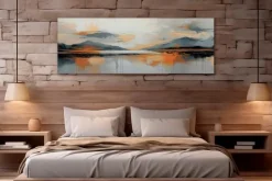 EUROART Bilder Ohne Rahmen-Wandbild 50 x 140 cm Abstract Landscape II Gold