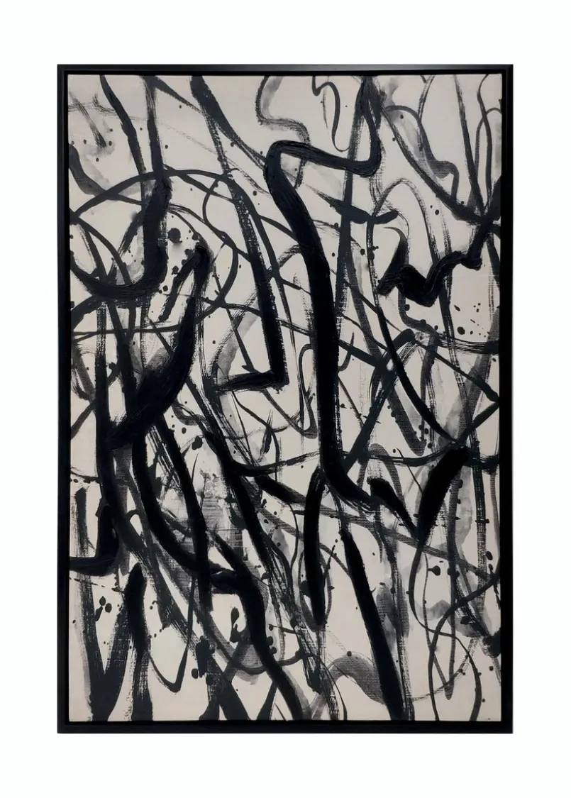 Bilder Mit Rahmen-Wandbild 42,1 x 62,1 cm Abstrakt Schwarz