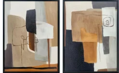 Bilder Mit Rahmen| Wandbild 31 x 41 cm Abstrakt 2tlg. Braun