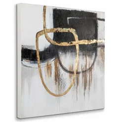 Wandbild 60 x 60 cm Abtrakt Schwarz - I< Discount