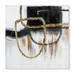 Wandbild 60 x 60 cm Abtrakt Schwarz - I< Discount