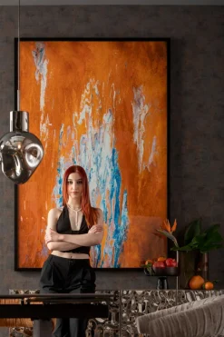 Bilder Mit Rahmen|KARE DESIGN Wandbild 120 x 180 cm Artistas Orange